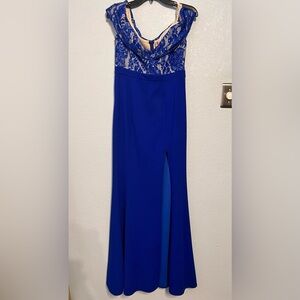 Beautiful off shoulder Maniju Evening Gown